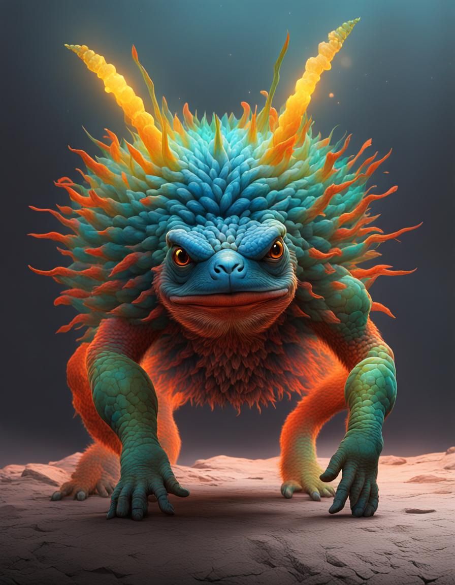 Surreal Fourth Dimensional Creature Defying Physics