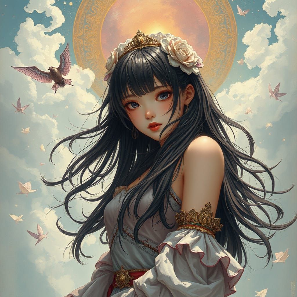 hyperdetailed Metaphysical Painting Heroine in the style of ...