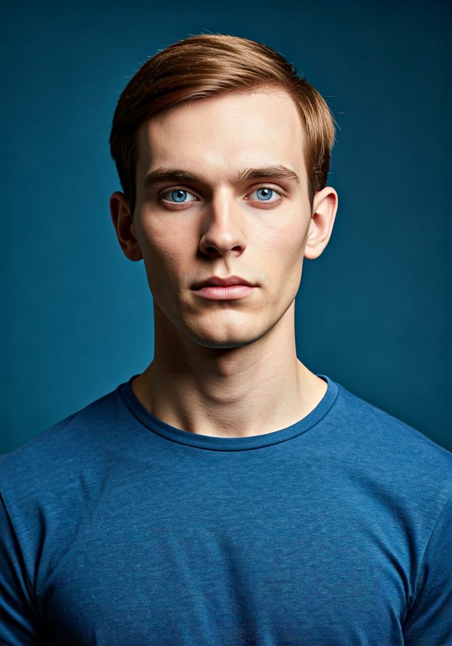 Portrait of a Lanky Man with Blue Eyes