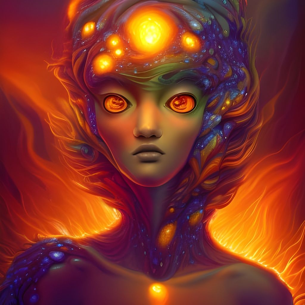 Honey Elemental Humanoid Portrait in Dark Fantasy Style