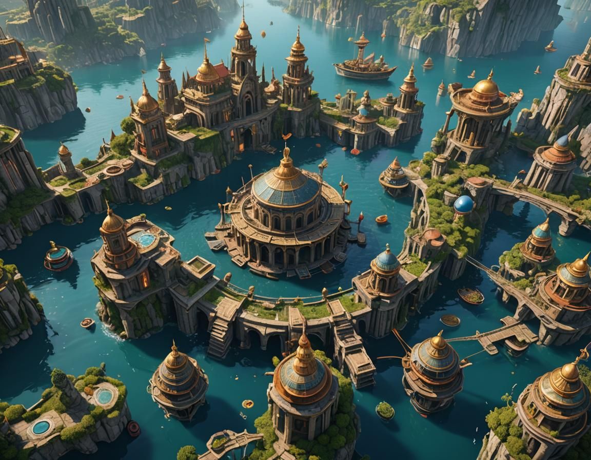 Aquatic Civilization: Detailed Matte Painting in Unreal Engi...