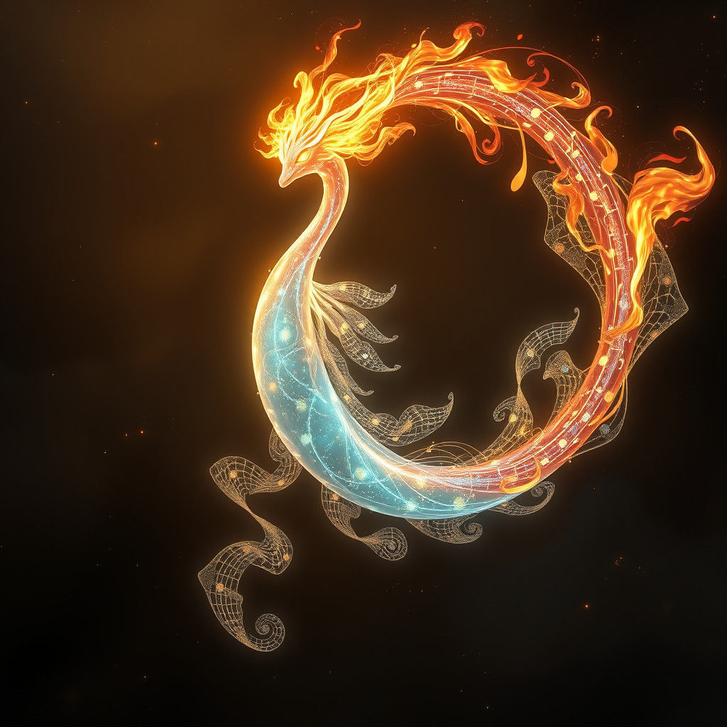 Majestic Glowing Periura in a Dual-Elemental Landscape