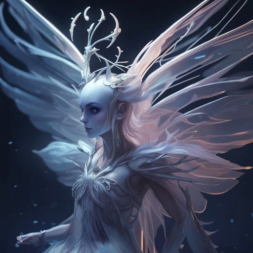 Dark Fairy in Hollow Knight Style