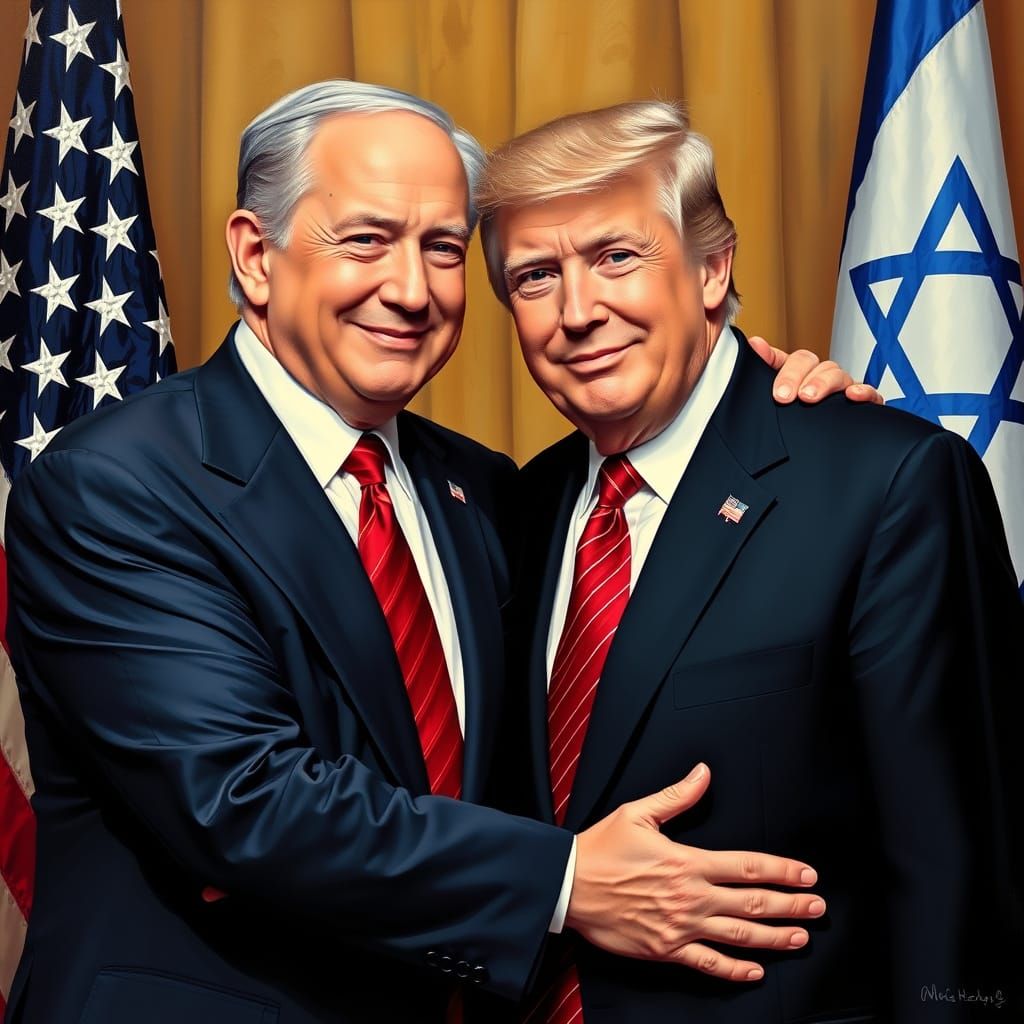 Trump and Netanyahu Share a Patriotic Embrace