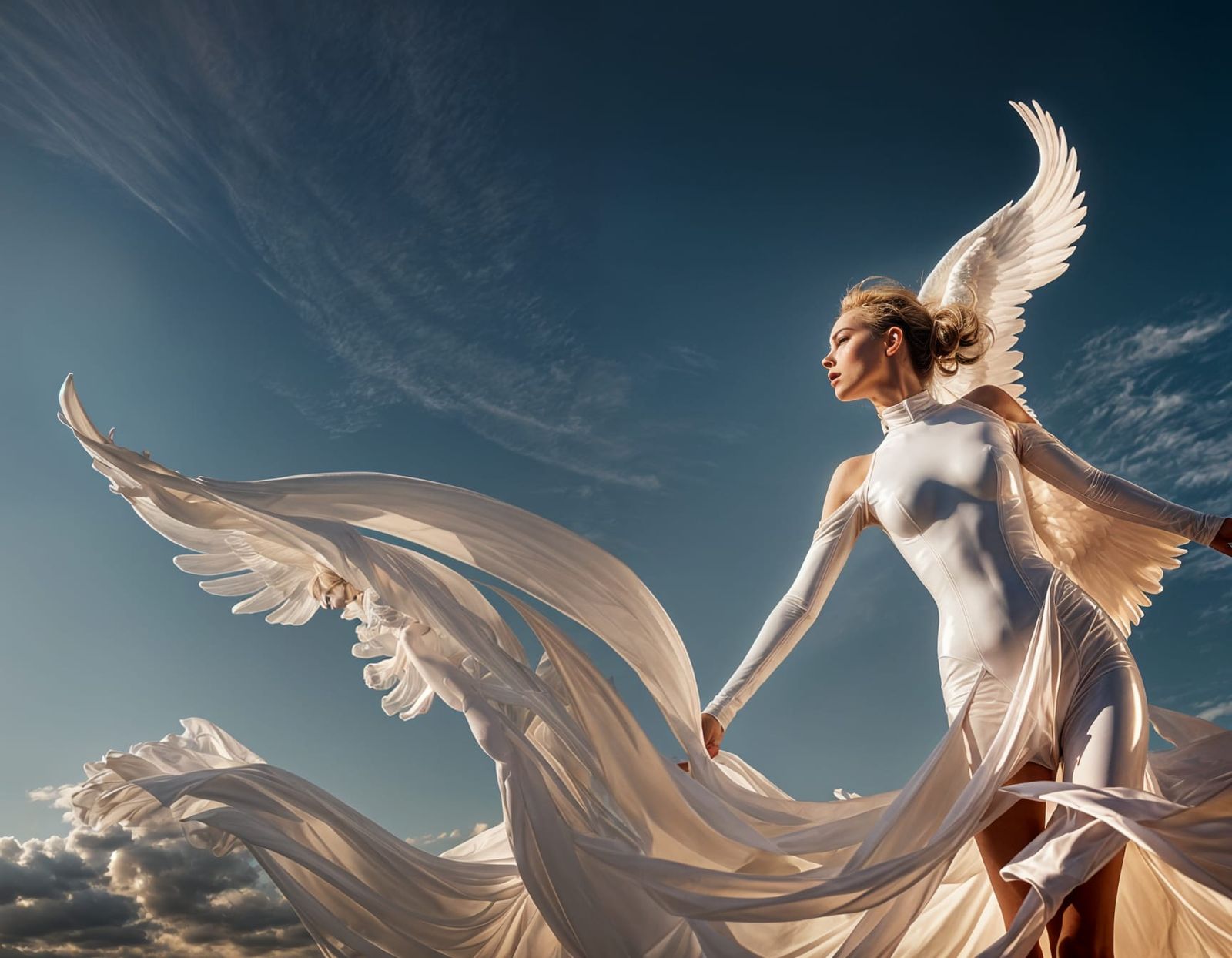 Angel in White Latex in Hedonistic Heaven