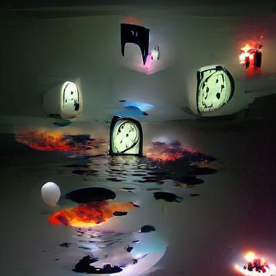 Surreal Melting Clocks in Infinite Void