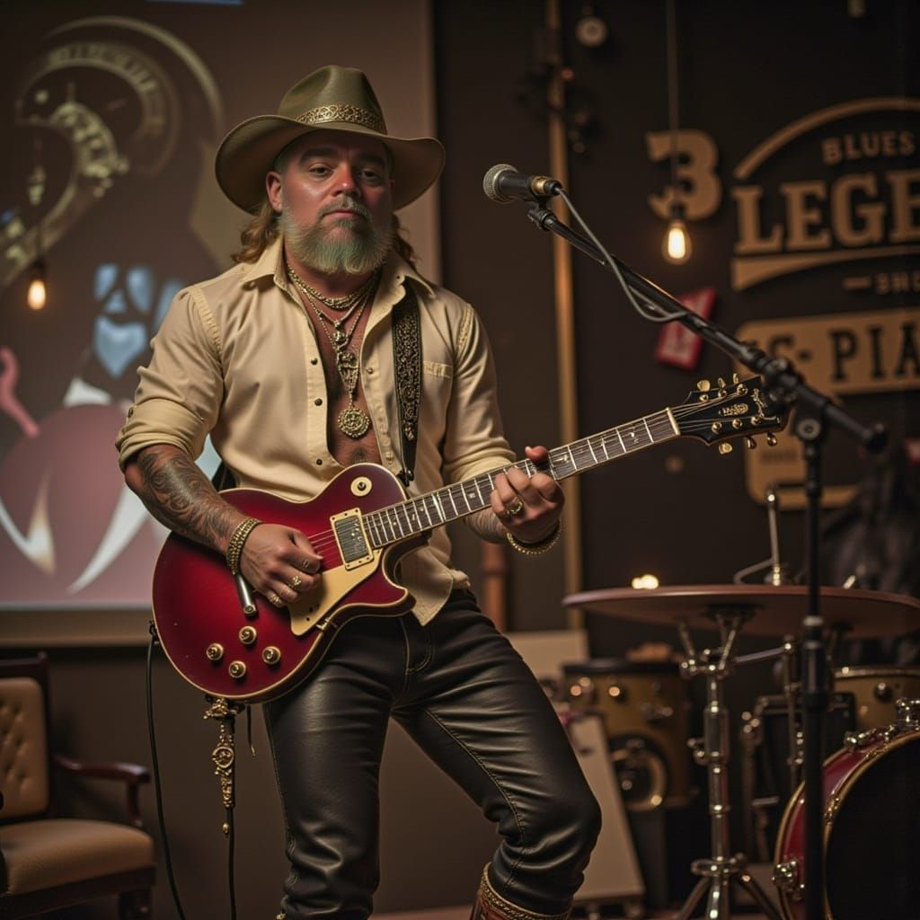 Charismatic Blues Singer Performs in Dimly Lit 3 LEGEDDOG Ba...