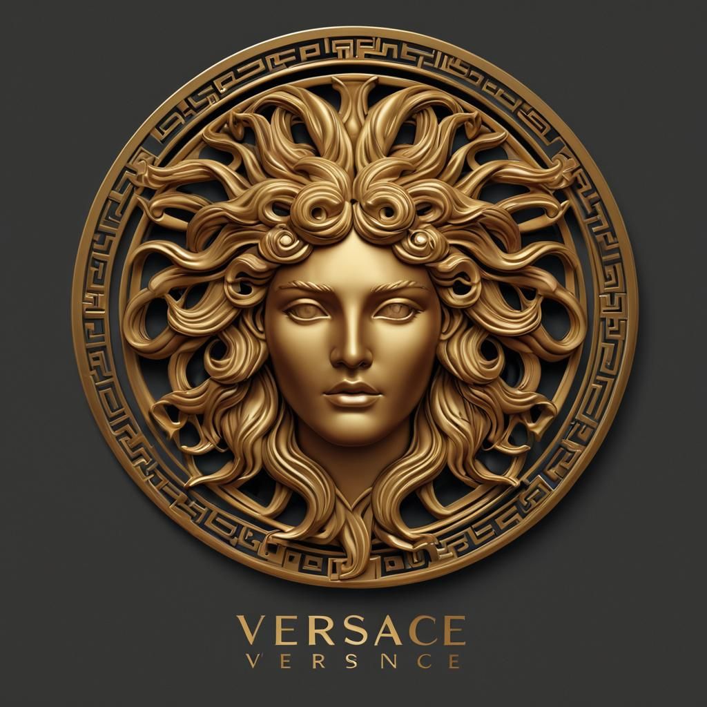 Versace Medusa Icon in Flat Vector Style