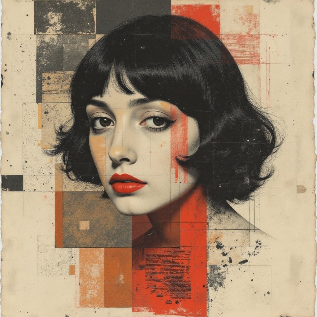 Woman Drawing in Egon Schiele Expressionist Style