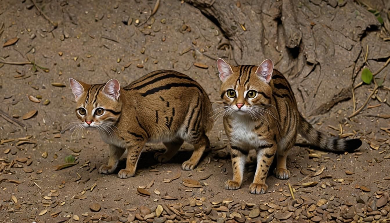 Hyperrealistic Rusty-Spotted Cat Portrait