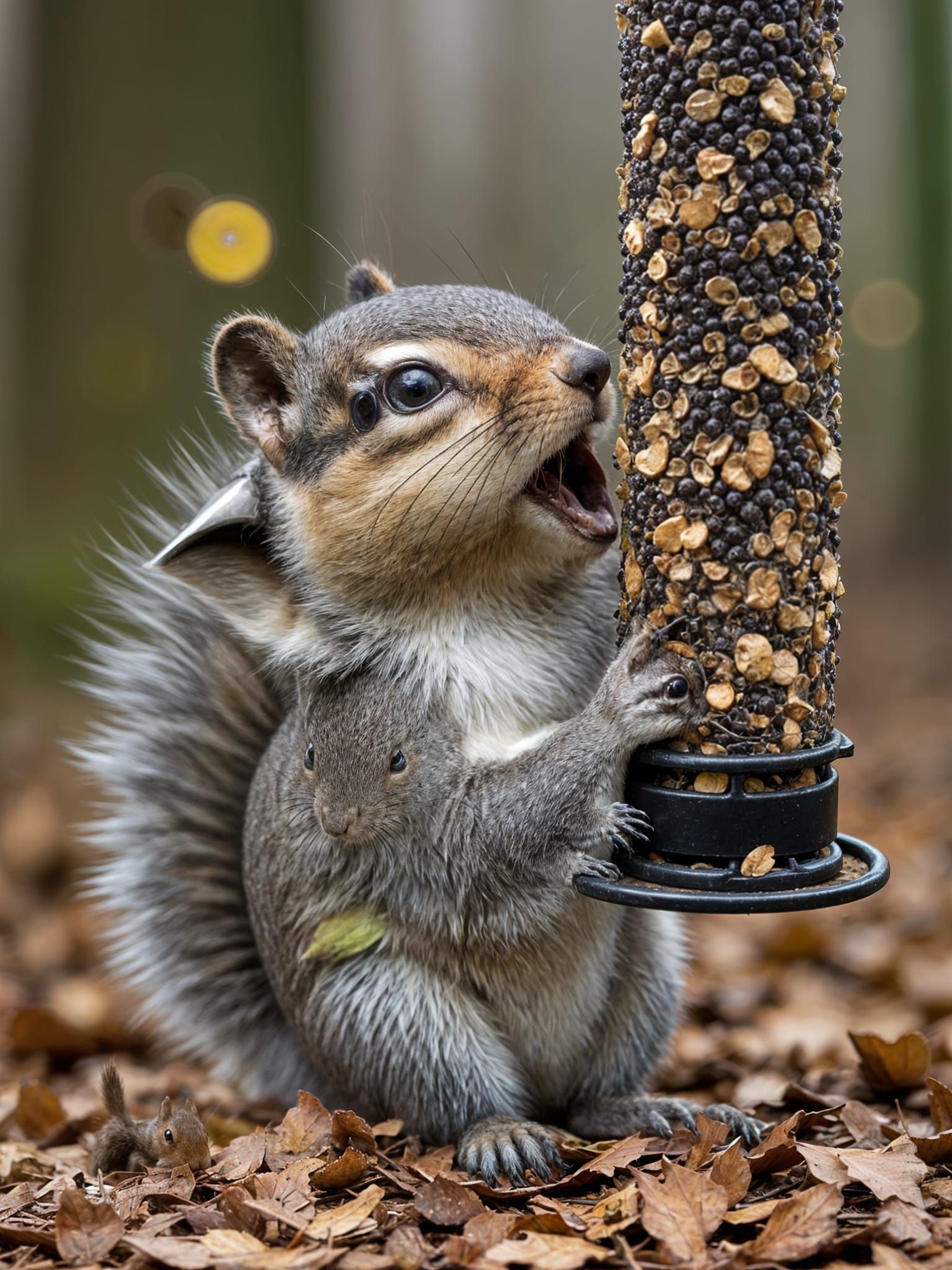 Chibi Squirrel's Bird Feeder Ambition
