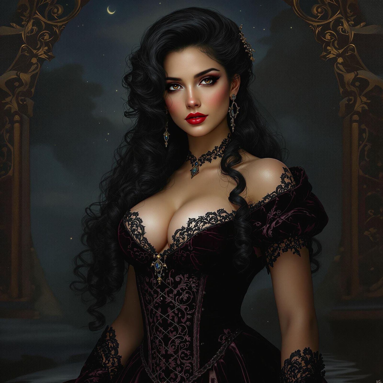 Rococo Beauty in Velvet and Lace