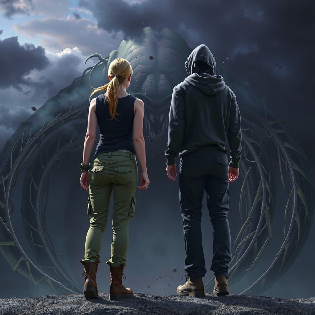 Gritty Dystopian Fighter in Combat