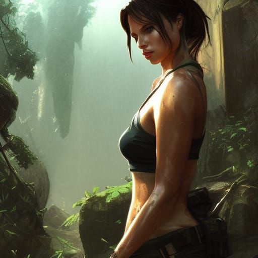 Melanie Trump as Lara Croft, Hyperrealistic Portrait