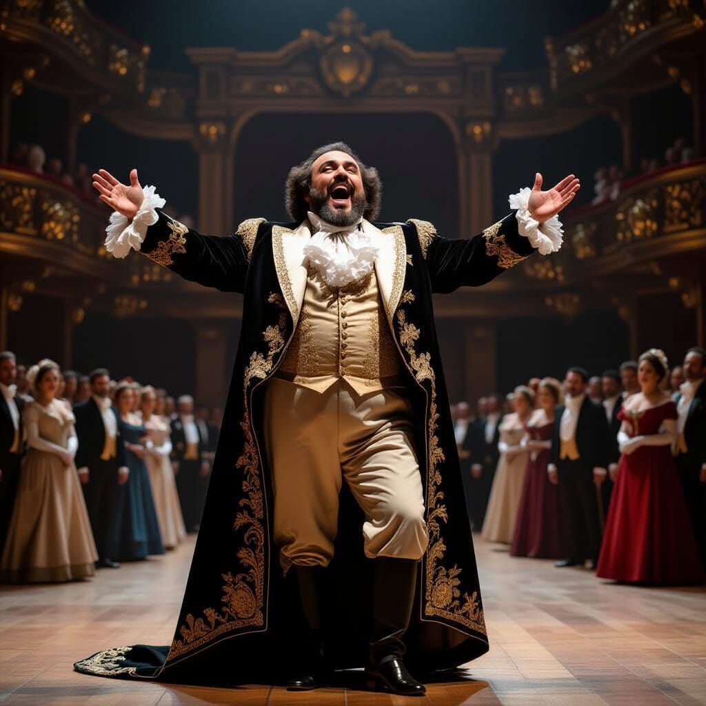 Opera Singer in Dramatic Performance: Baroque Style