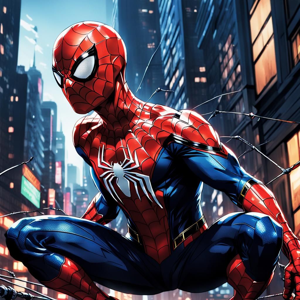 Spider-Man in New Suit, Cel-Shaded Manga Style