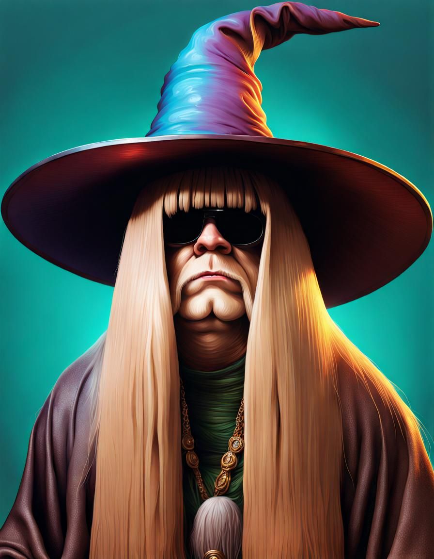 Cousin It as Wizard: Hyperrealistic Portrait