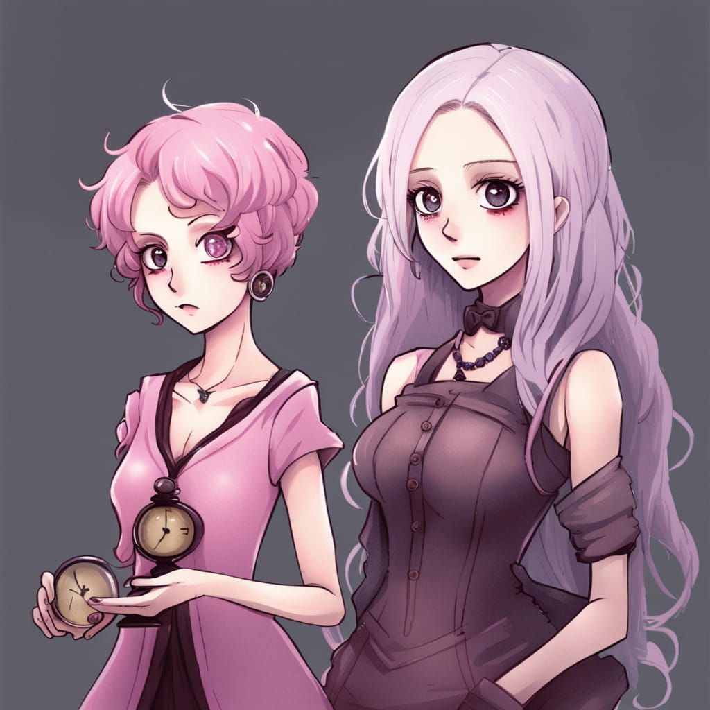 Stylized Portrait of Two Women in Burton Style