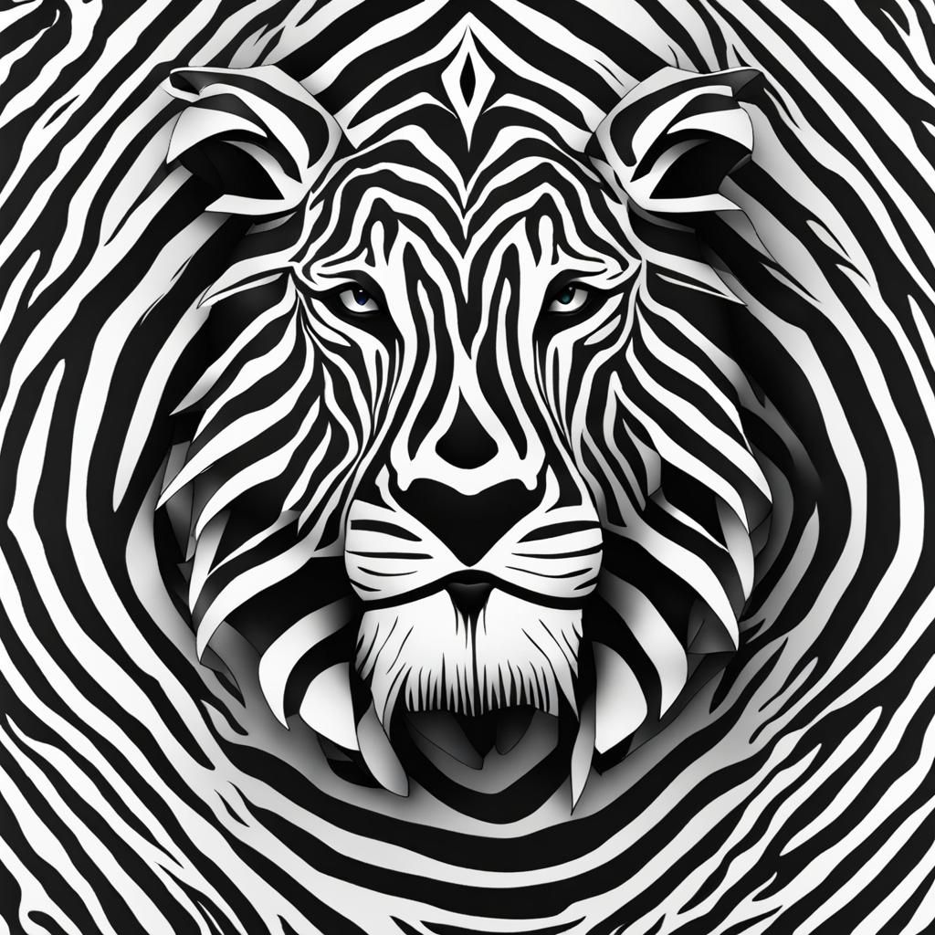 Zebra Patterned Lion Hybrid Design