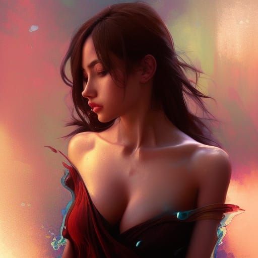 Hyperrealistic Female Portrait in Water