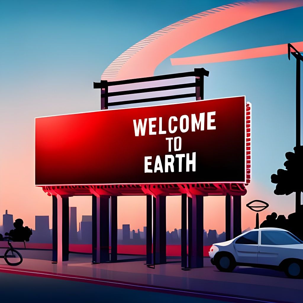 Welcome to Earth Billboard at Sunset