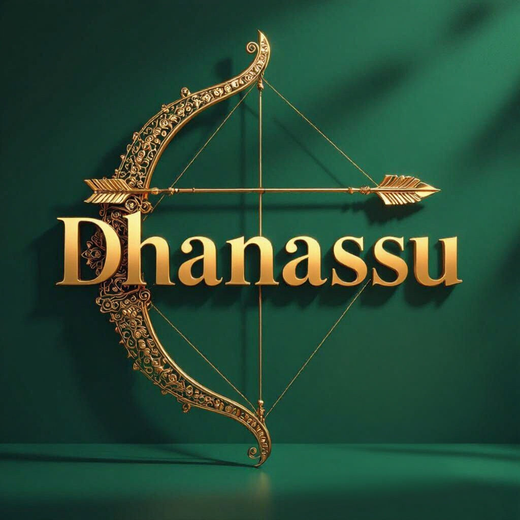 Golden Text on Emerald Green with Ornate Bow