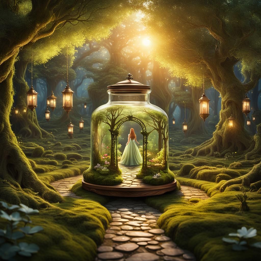 Enchanted Forest Princess in Glass Jar