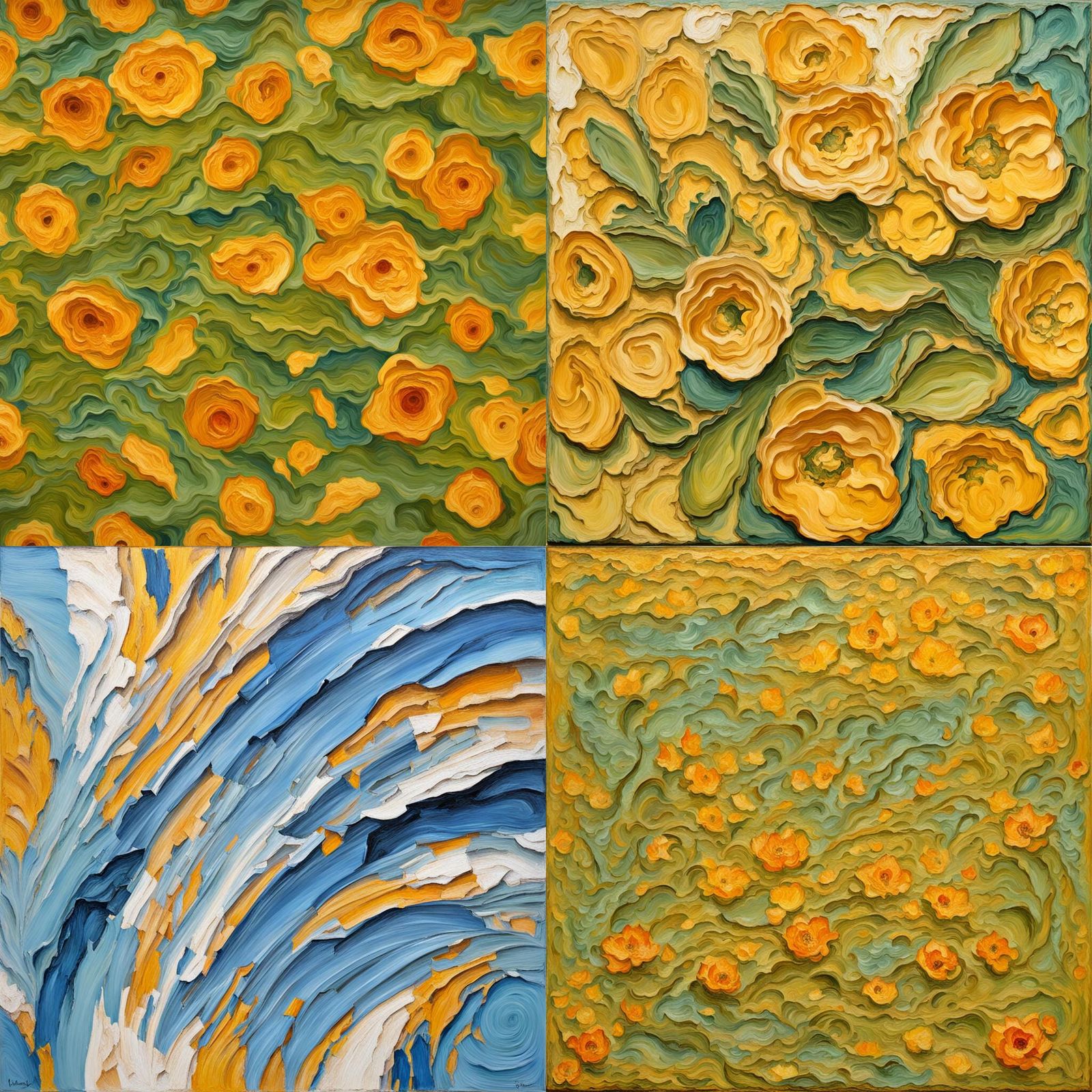 Abstract Impasto Painting Generated by AI