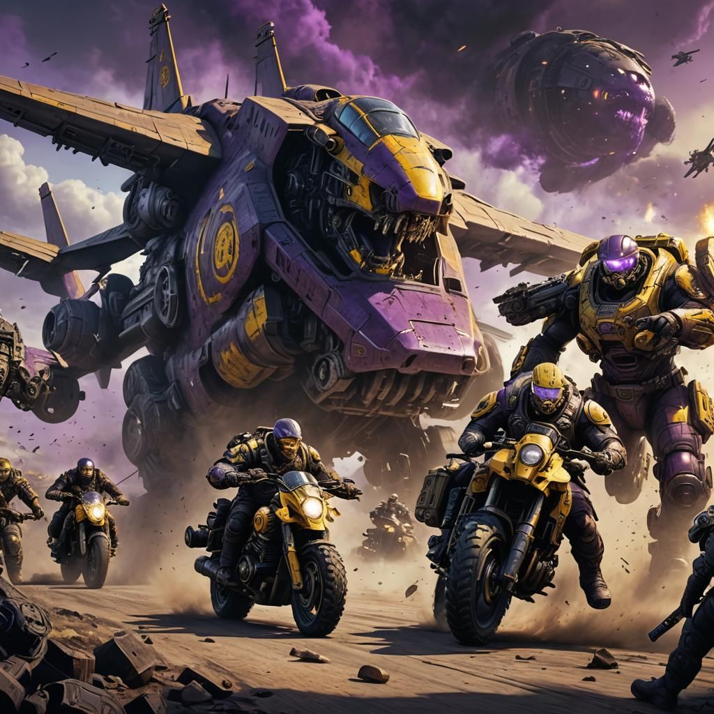 Gears of War Soldiers on Giant Motorcycles