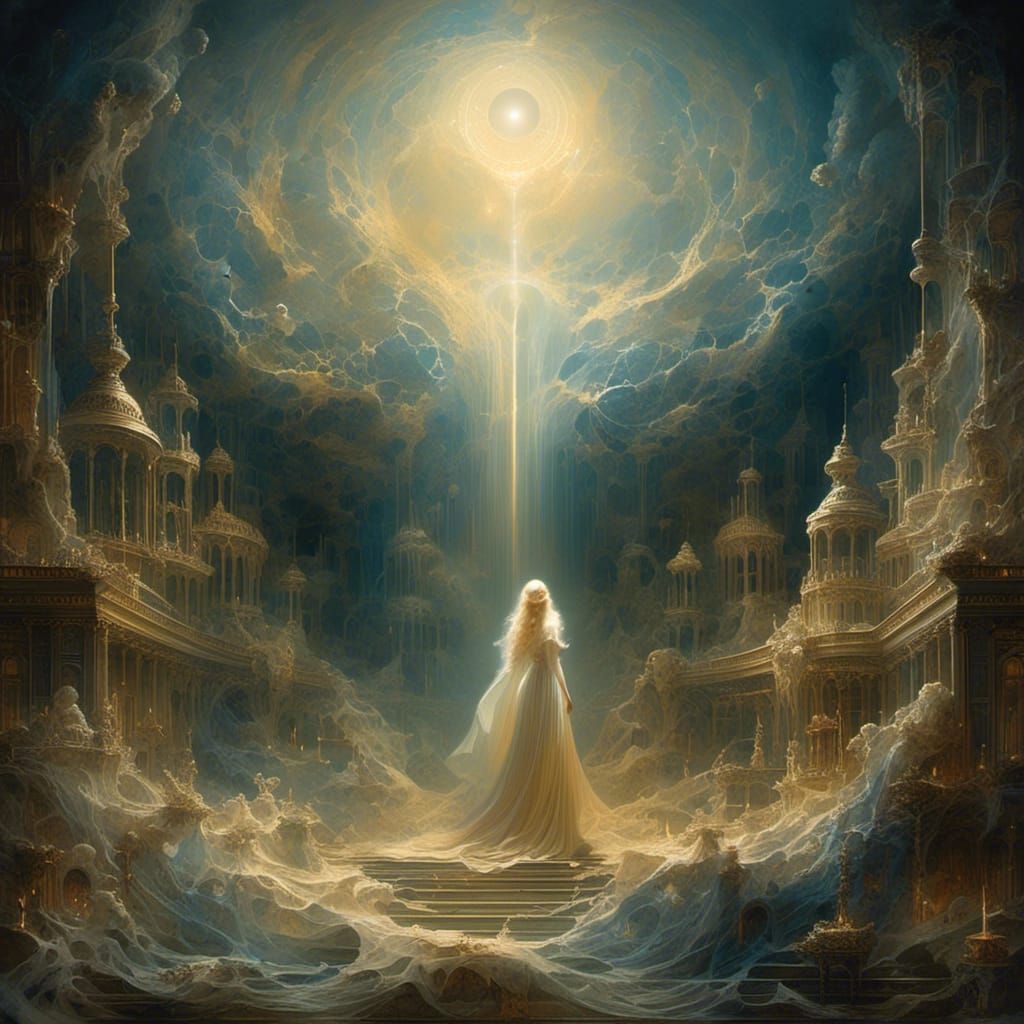 Ethereal Girl in Vintage Watercolor Style