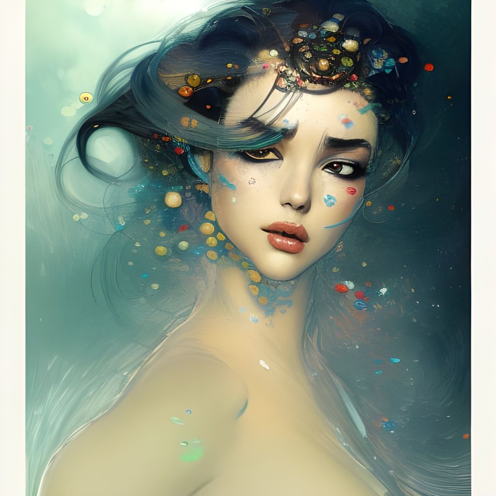 Portrait of a Woman in Art Nouveau Style
