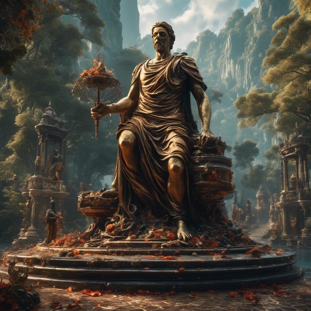 Dirty Feet Statue in Surreal Splatter Graffiti Style