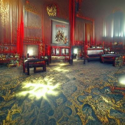 Ornate Dark Imperial Palace Room in 8K
