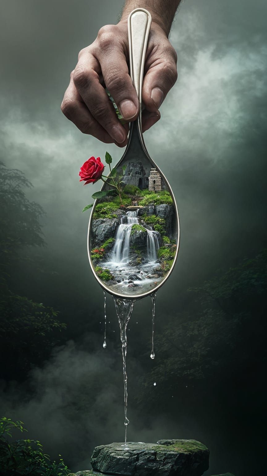 Surreal Handscape: Teaspoon Garden