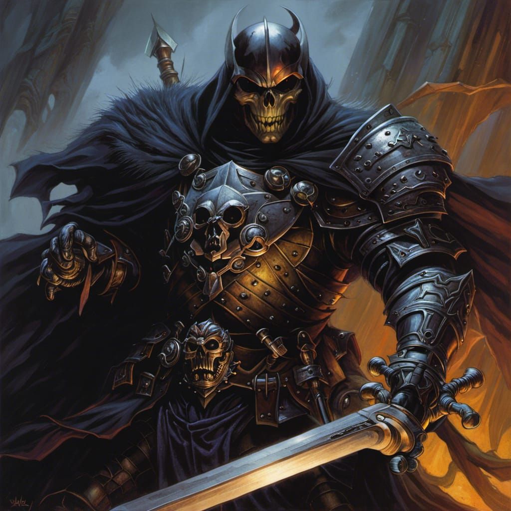 Grimdark Skull Knight Digital Art