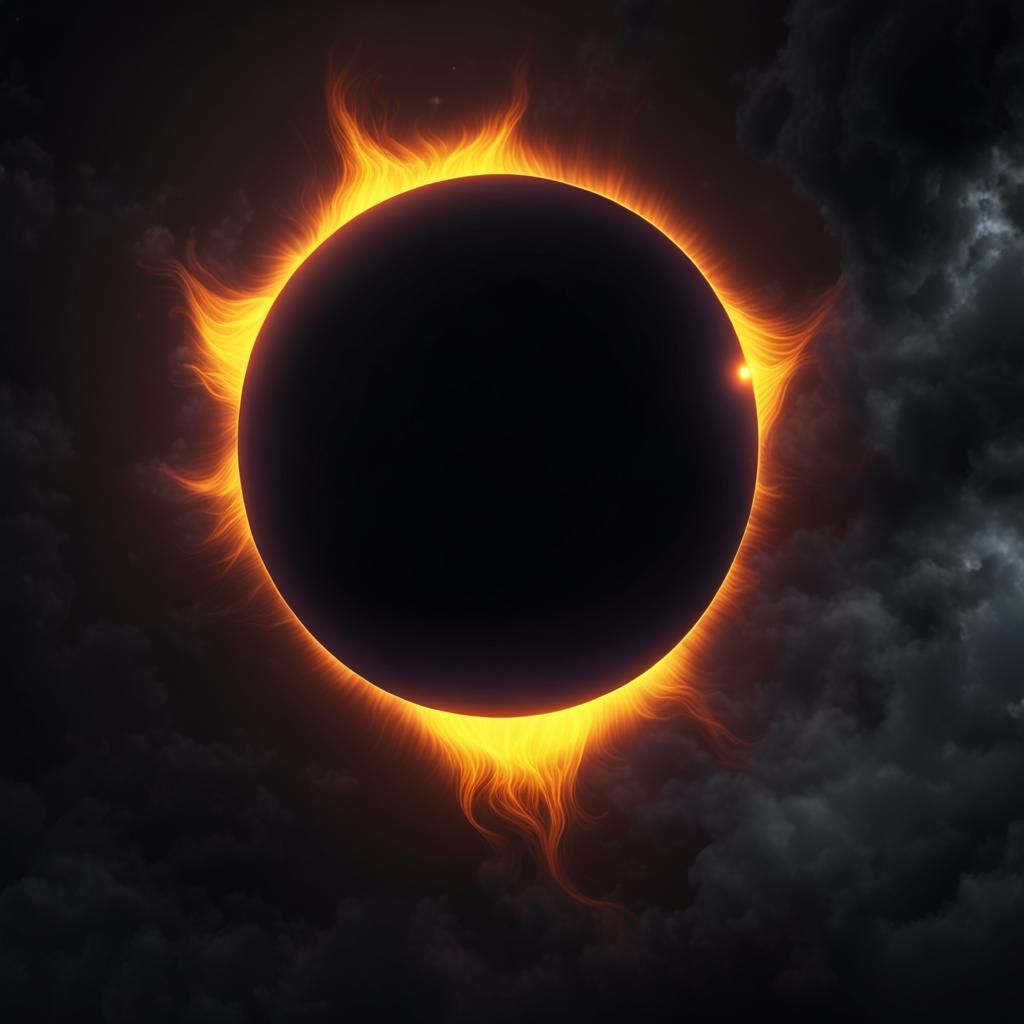 Solar Eclipse in Detailed Matte Painting Style