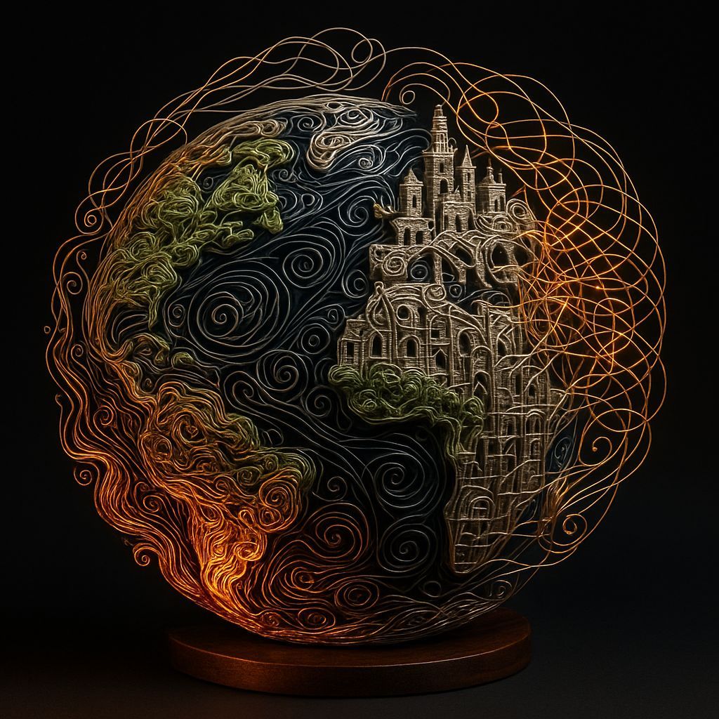 Wire Sculpture of Earth's Evolution