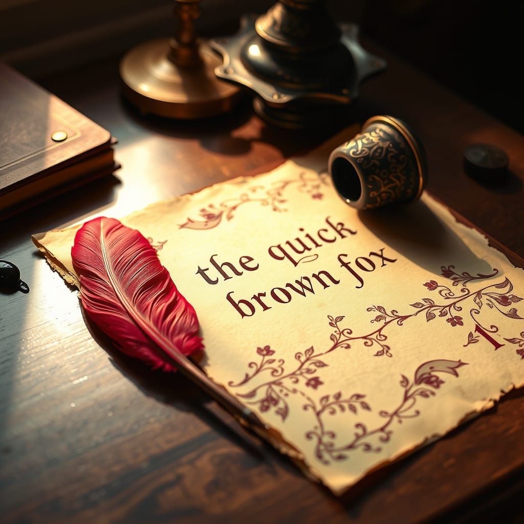 Elegant Quill and Ink Study in Fine Art Photography Style