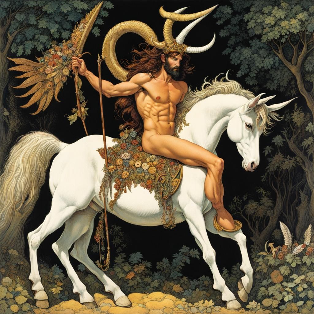 Faun on a Unicorn