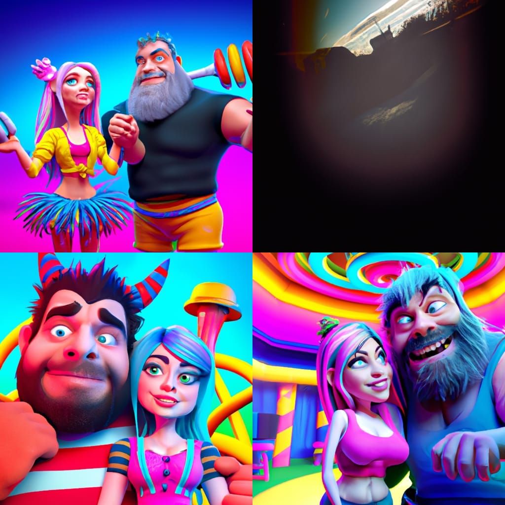 Alexa Bliss and Bray Wyatt Funhouse: 3D Digital Art