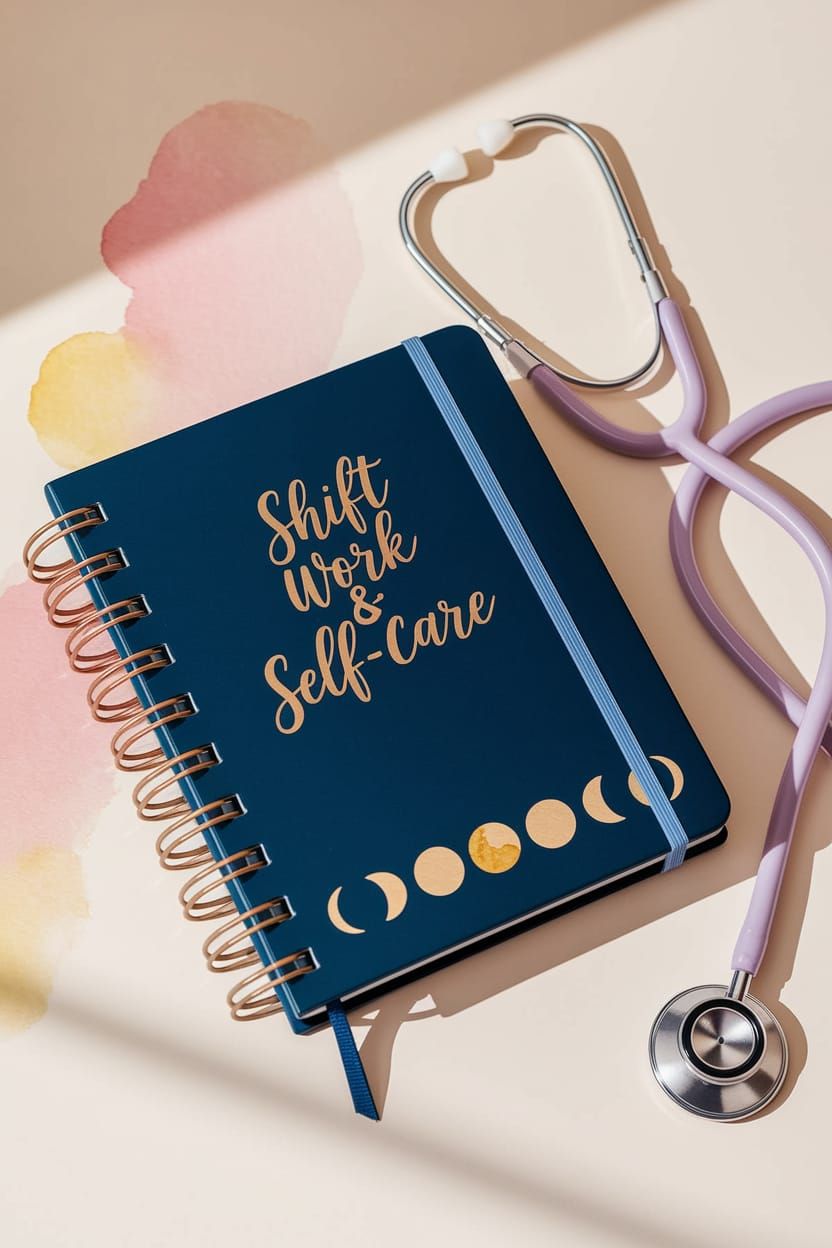 Nurse Planner in Navy Blue with Gold Foil and Moon Phases