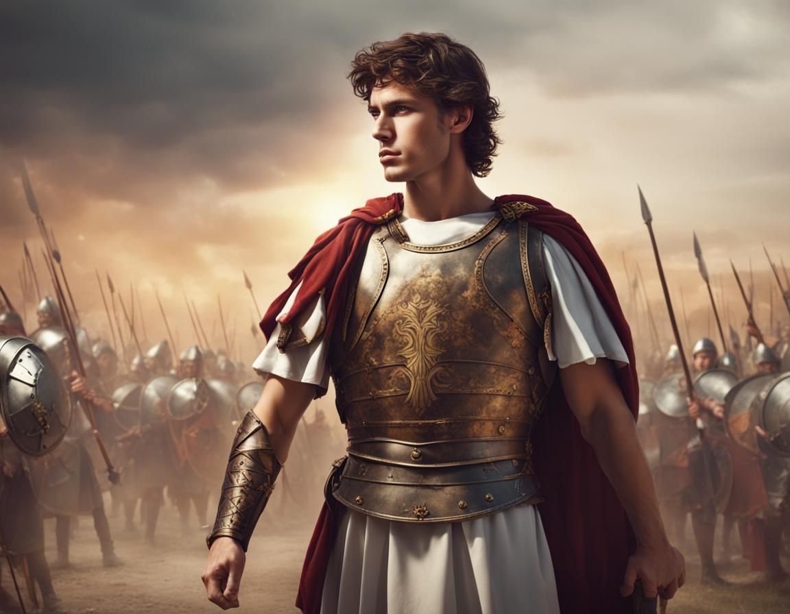 Beautiful Roman General on Battlefield