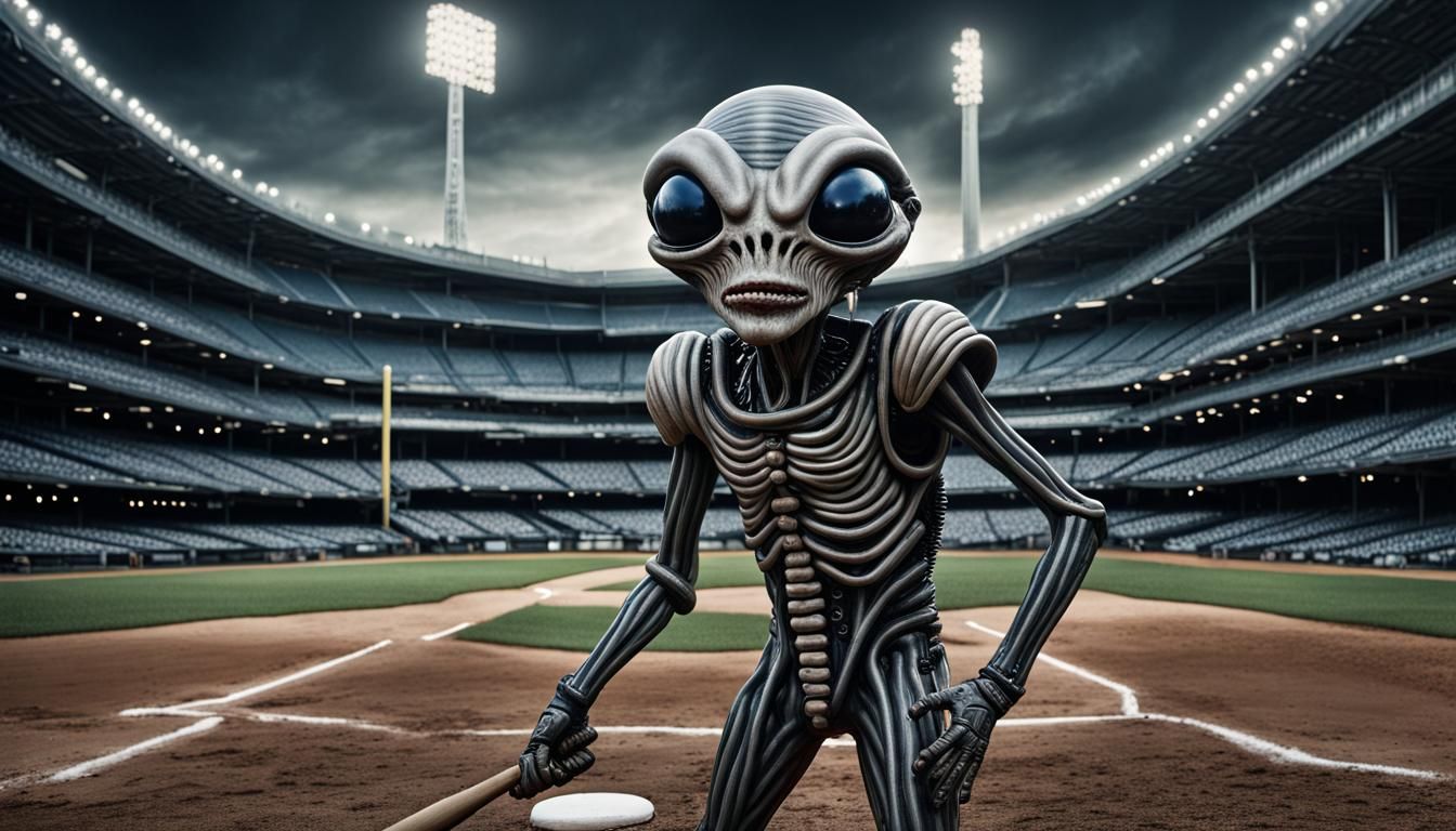 An Alien batting in the World Series