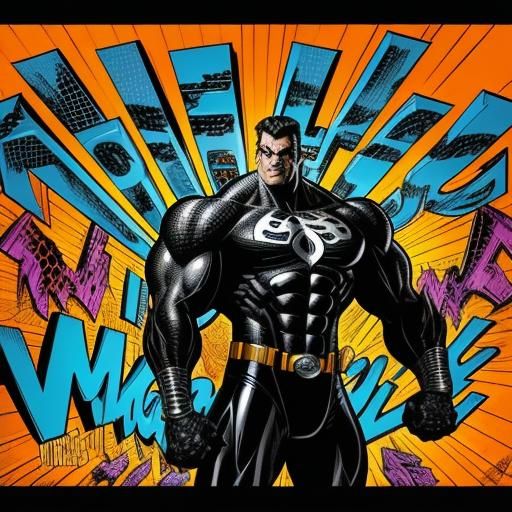 Heroic Symbiote Suit Figure in Comic Book Style