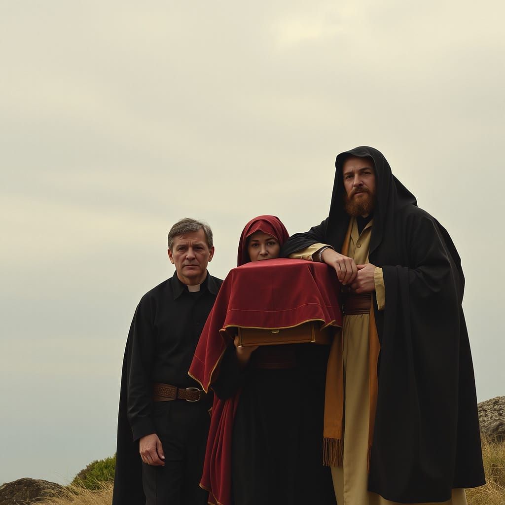 Plague-Ridden Funeral Procession with Mourners