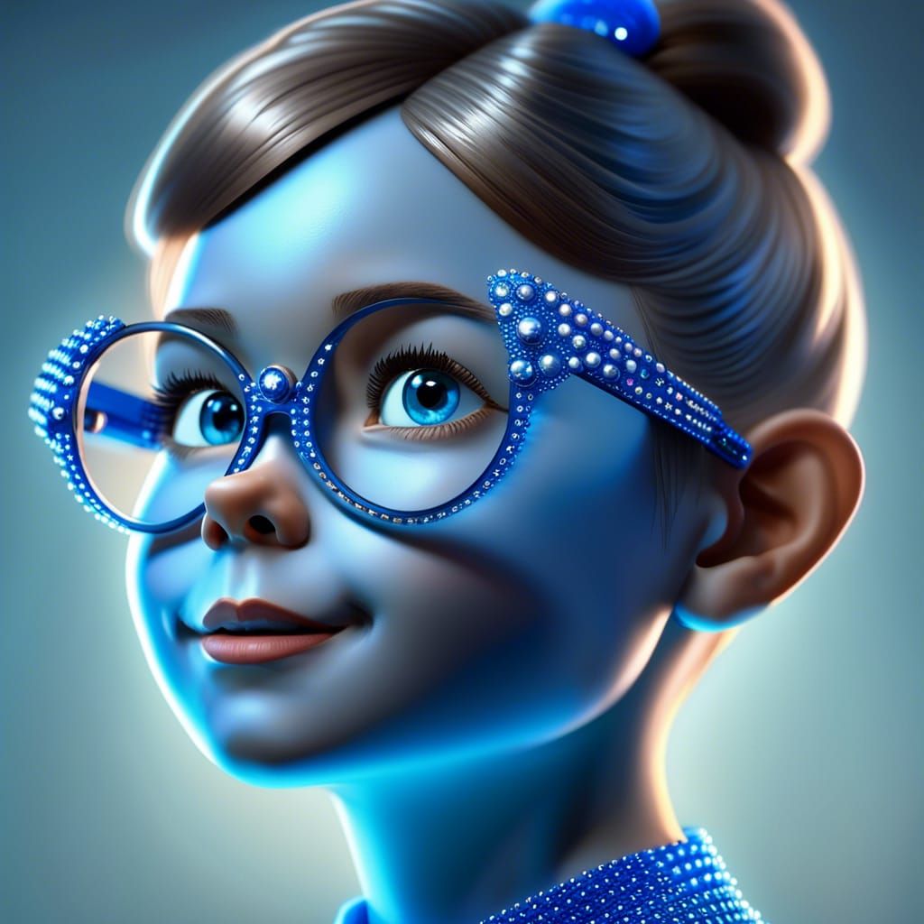 Girl with Rhinestone Glasses, 1950s Portrait