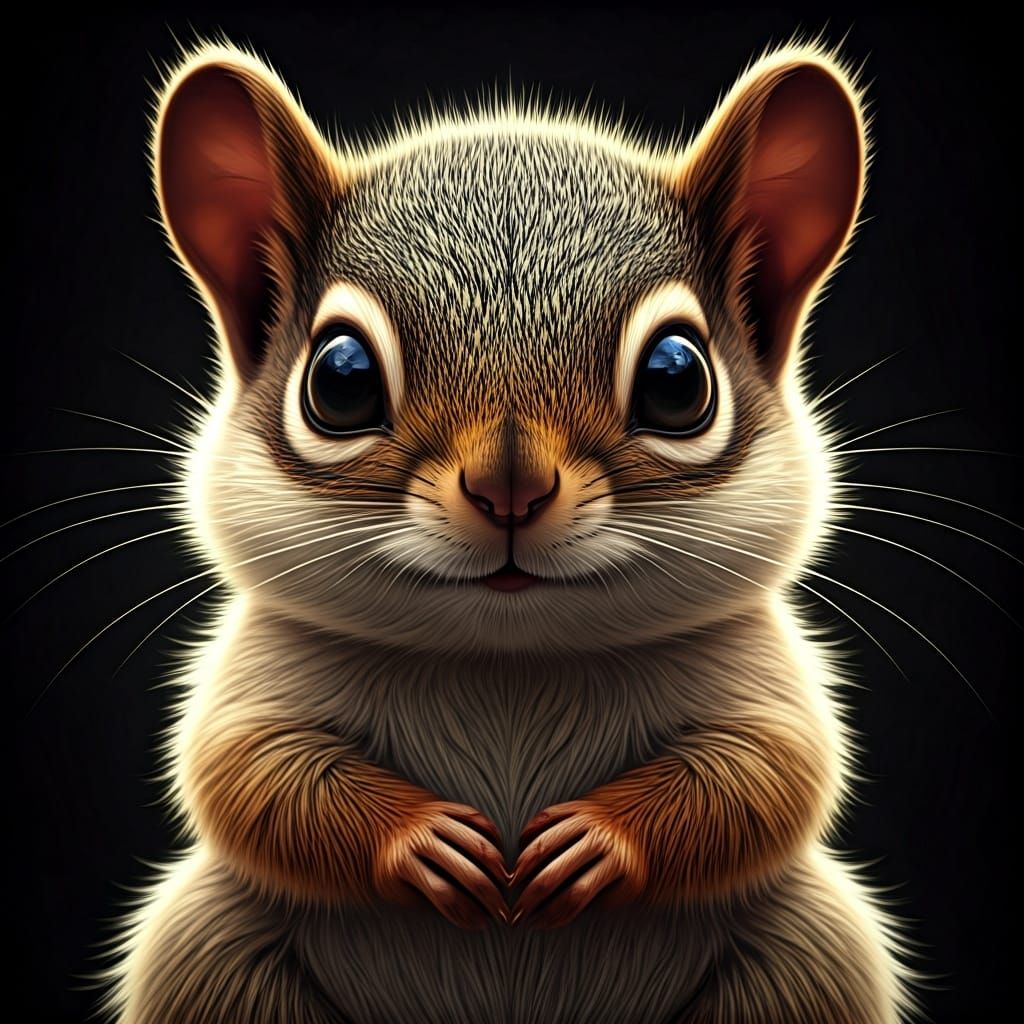Chibi Mischievous Squirrel in Detailed 3D Style