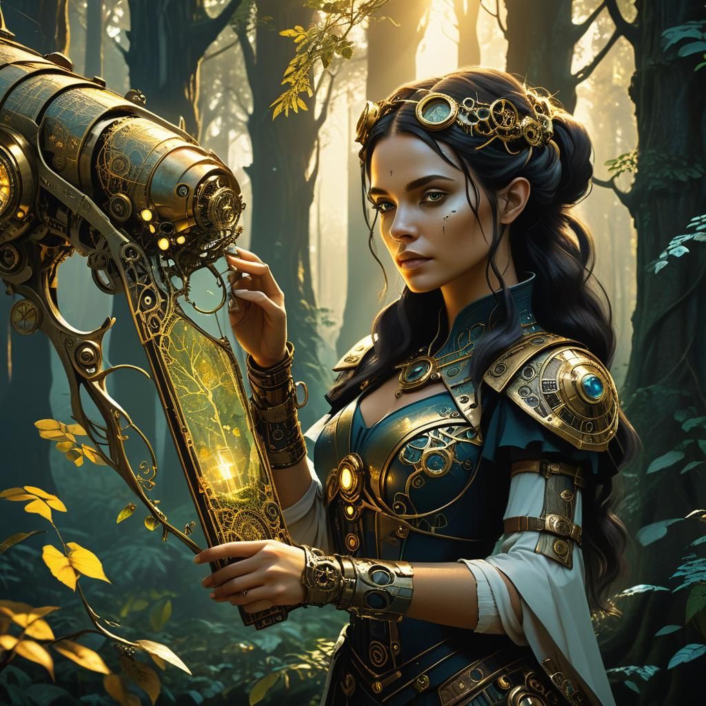 Clockwork Forest: Elara's Steampunk Discovery