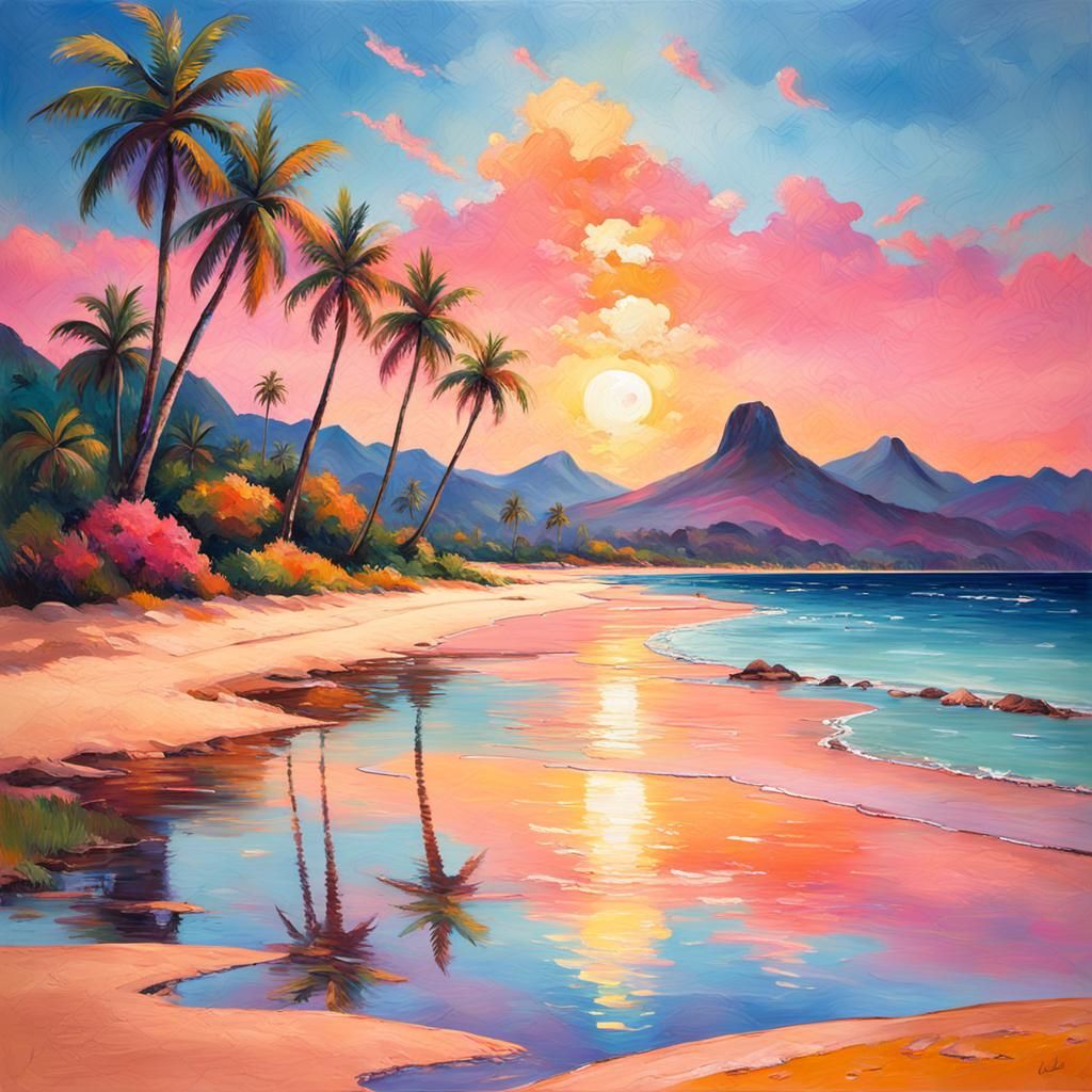 Breezy Tropical Paradise in Soft Focus