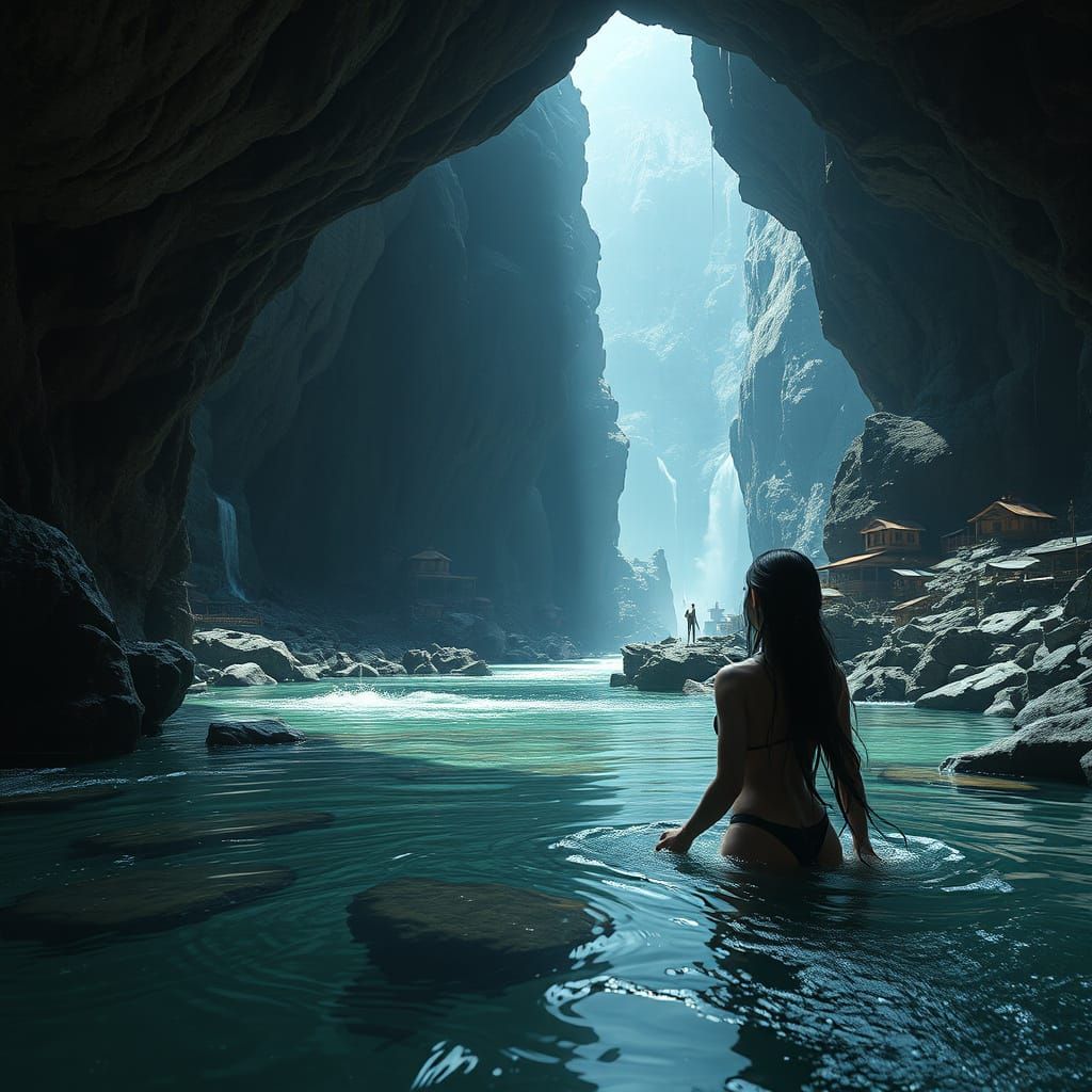 Dark Elf Metropolis in a Crystal Cave